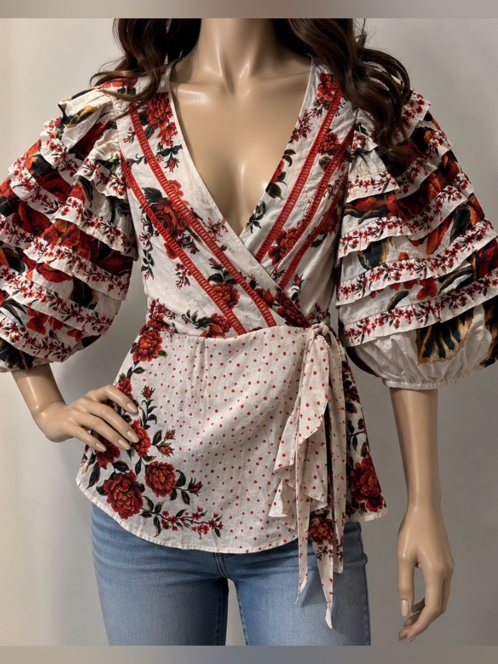 Farm Rio x Anthropologie Wrap Blouse Size Medium New with tags